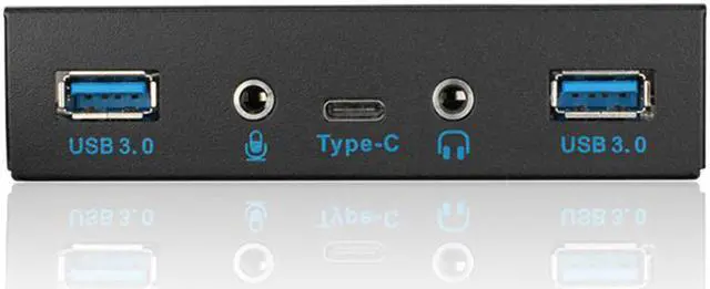 Alt view image 2 of 5 - Enlabs FP35U32UCAM USB 3.1 Type C 5Gb/s & 2 x USB 3.0 PC Case 3.5 inch Floppy Bay Front Panel 3 Ports USB Hub w/ HD Audio Output & Microphone