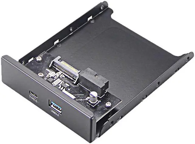 Alt view image 2 of 6 - Enlabs FP35U3UCM Internal USB 3.1 Gen 1 Type C + USB 3.0 Port Hub Front Panel w/ SATA Power Connector (USB 3.0 20pin Extension Cable)