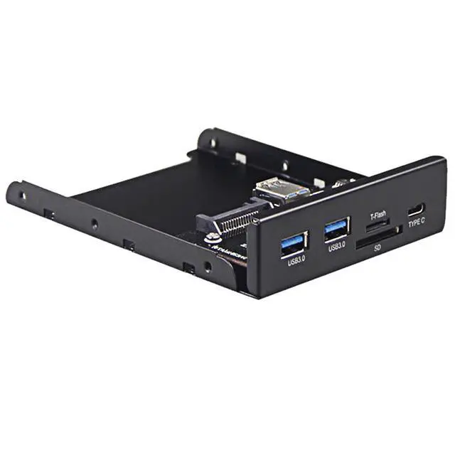 Alt view image 3 of 6 - Enlabs U3CR35U32UCM USB 3.0 SD/Micro SD/TF 3.5" Internal Card Reader w/ USB 3.1 Gen 1 Type C + 2 x USB 3.0 Port Hub Front Panel