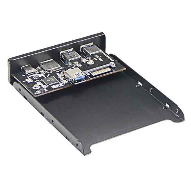 Alt view image 4 of 6 - Enlabs U3CR35U32UCM USB 3.0 SD/Micro SD/TF 3.5" Internal Card Reader w/ USB 3.1 Gen 1 Type C + 2 x USB 3.0 Port Hub Front Panel
