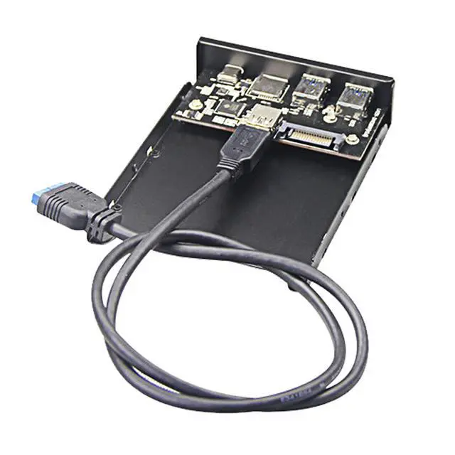 Alt view image 6 of 6 - Enlabs U3CR35U32UCM USB 3.0 SD/Micro SD/TF 3.5" Internal Card Reader w/ USB 3.1 Gen 1 Type C + 2 x USB 3.0 Port Hub Front Panel