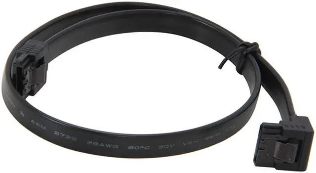 Alt view image 2 of 4 - EnLabs 5PKSATAIII45CMBK90 5 Pack SATA 3.0 6Gbps Straight to 90 Degree Angle HDD SDD Data Cable w/ Locking Latch - Black - 18 inch