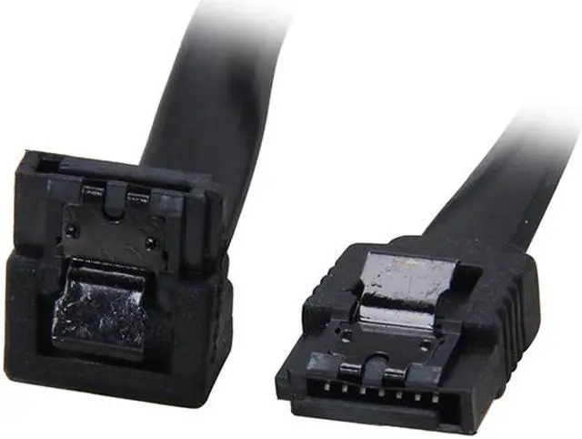 Alt view image 4 of 4 - EnLabs 5PKSATAIII15CMBK90 5 Pack SATA 3.0 6Gbps Straight to 90 Degree Angle HDD SDD Data Cable w/ Locking Latch - Black - 6 inch