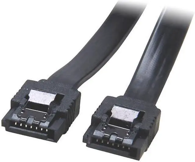 Alt view image 4 of 4 - EnLabs 5PKSATAIII45CMBK 5 Pack SATA 3.0 6Gbps Straight HDD SDD Data Cable w/ Locking Latch - Black - 18 inch