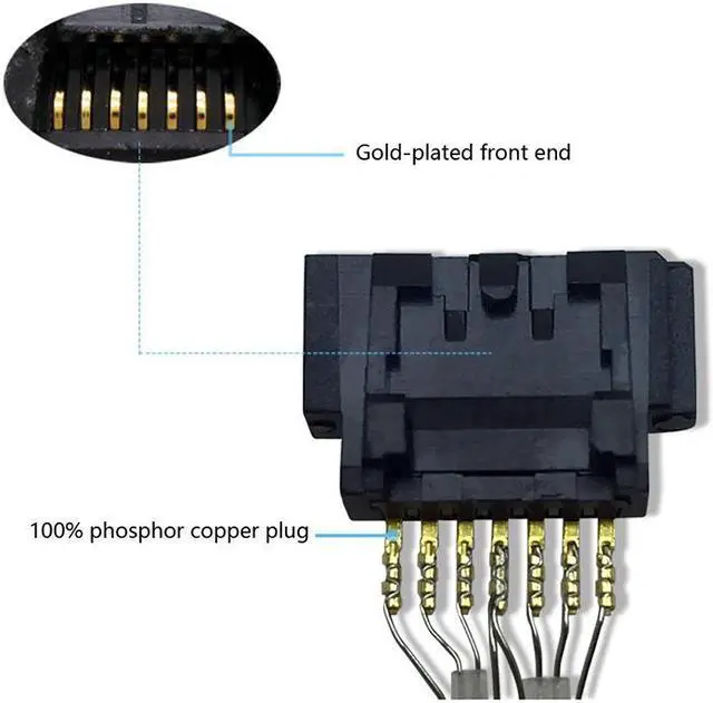 Alt view image 5 of 5 - EnLabs 5PKSATAIII15CMCL 5 Pack SATA 3.0 6Gbps Straight HDD SDD Data Cable w/ Locking Latch - Clear - 6 inch