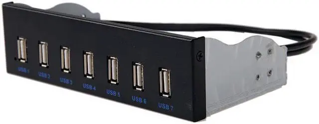 Alt view image 2 of 4 - EnLabs FP525U27M PC Case 5.25 inch front panel 7 Ports USB 2.0 USB Hub w/ SATA 15pin Power Connecor(USB 2.0 9pin Connector & 2ft Adapter Cable)