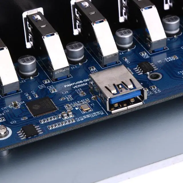 Alt view image 4 of 4 - EnLabs FP525U37M PC Case 5.25 inch front panel 7 Ports USB 3.0 USB Hub w/ Molex 4pin Power Connecor(USB 3.0 20pin Connector & 2.6ft Adapter Cable)