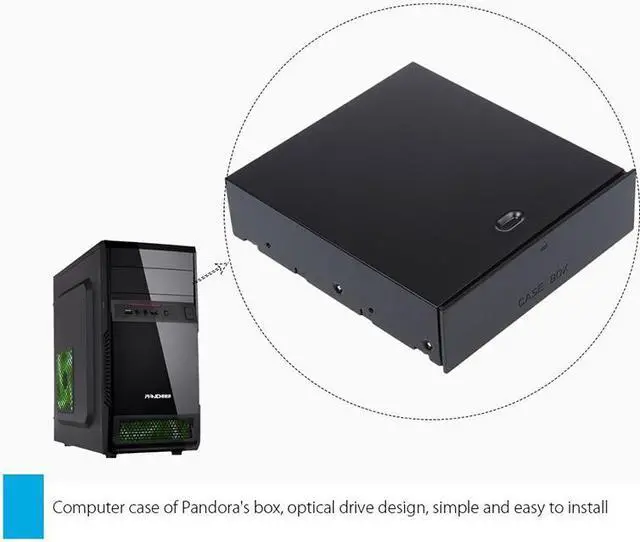 Alt view image 4 of 5 - Enlabs FP525BOX 5.25" Bay Metal Case Box Organizer Drawer for Storage Devices,Memory Cards,USB Flash Drive, Accessories - Black