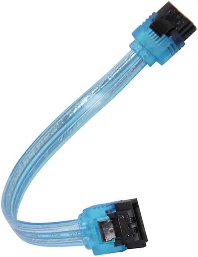 Alt view image 2 of 3 - EnLabs 5PKSATAIII15CMBL 5 Pack SATA 3.0 6Gbps Straight HDD SDD Data Cable w/ Locking Latch - UV Blue - 6 inch