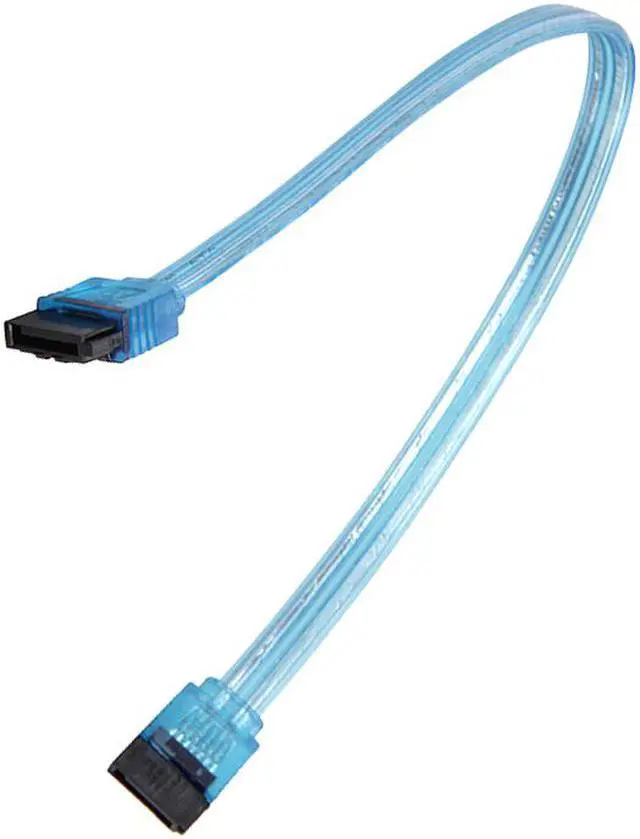 Alt view image 3 of 4 - EnLabs 5PKSATAIII25CMBL 5 Pack SATA 3.0 6Gbps Straight HDD SDD Data Cable w/ Locking Latch - UV Blue - 10 inch