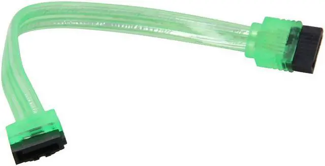 Alt view image 2 of 3 - EnLabs 5PKSATAIII15CMGN 5 Pack SATA 3.0 6Gbps Straight HDD SDD Data Cable w/ Locking Latch - UV Green - 6 inch