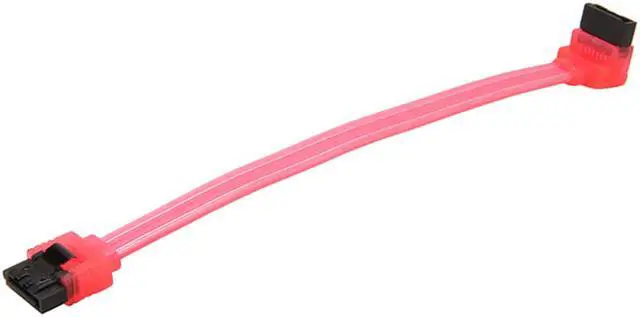 Alt view image 3 of 4 - EnLabs 5PKSATAIII15CMRD90 5 Pack SATA 3.0 6Gbps Straight to 90 Degree Angle HDD SDD Data Cable w/ Locking Latch - UV Red - 6 inch