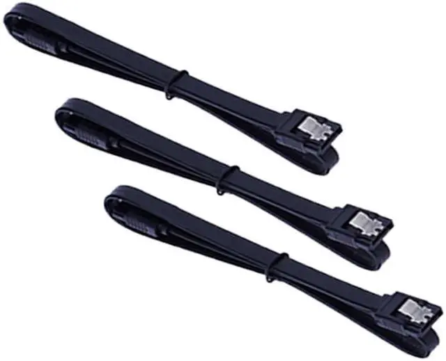 Alt view image 3 of 4 - EnLabs 3PKSATAIII18BK 3 Pack SATA 3.0 6Gbps Straight HDD SDD Data Cable w/ Locking Latch - Black - 18 inch