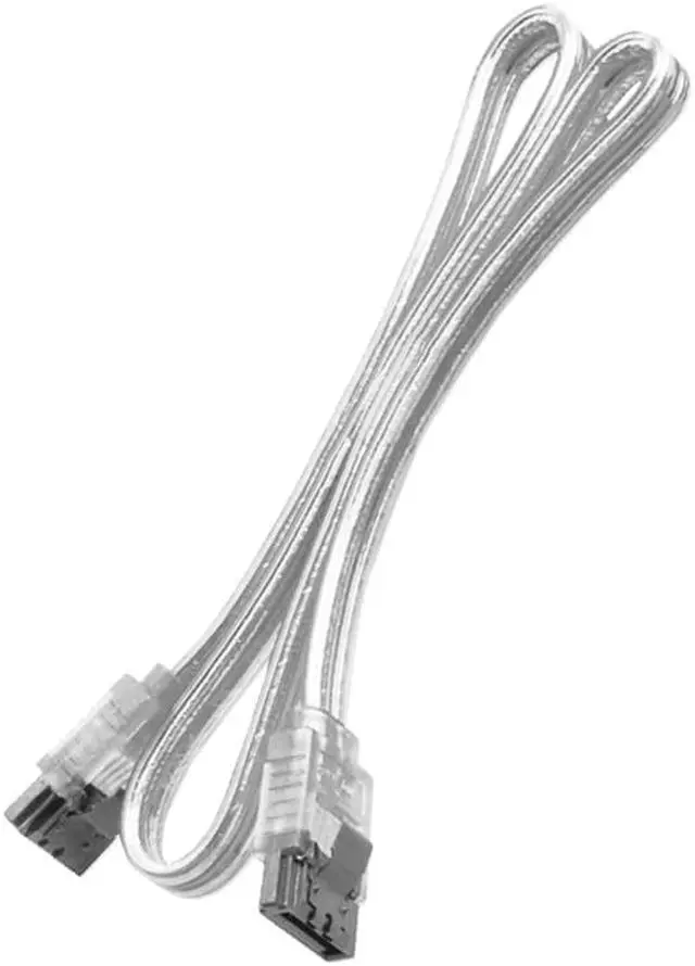 Alt view image 2 of 4 - EnLabs 3PKSATAIII18CL 3 Pack SATA 3.0 6Gbps Straight HDD SDD Data Cable w/ Locking Latch - Clear - 18 inch