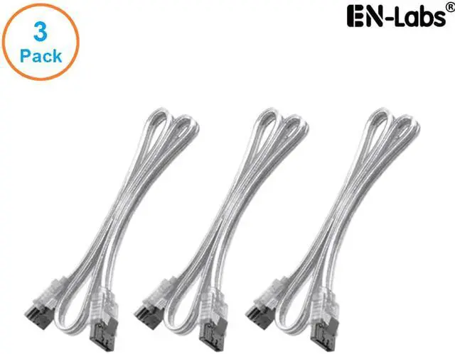 Alt view image 3 of 4 - EnLabs 3PKSATAIII18CL 3 Pack SATA 3.0 6Gbps Straight HDD SDD Data Cable w/ Locking Latch - Clear - 18 inch