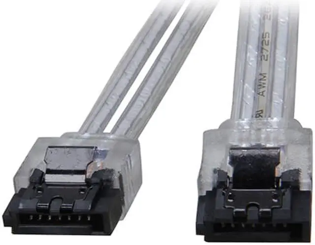 Alt view image 4 of 4 - EnLabs 3PKSATAIII18CL 3 Pack SATA 3.0 6Gbps Straight HDD SDD Data Cable w/ Locking Latch - Clear - 18 inch
