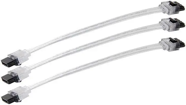 Alt view image 2 of 3 - EnLabs 3PKSATAIII6CL 3 Pack SATA 3.0 6Gbps Straight HDD SDD Data Cable w/ Locking Latch - Clear - 6 inch
