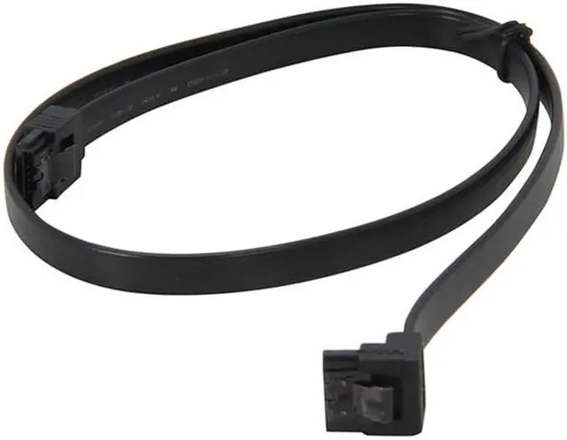 Alt view image 4 of 5 - EnLabs 3PKSATAIII24BKA 3 Pack SATA 3.0 6Gbps Straight to 90 Degree Right-Angle HDD SDD Data Cable w/ Locking Latch - Black - 24 inch