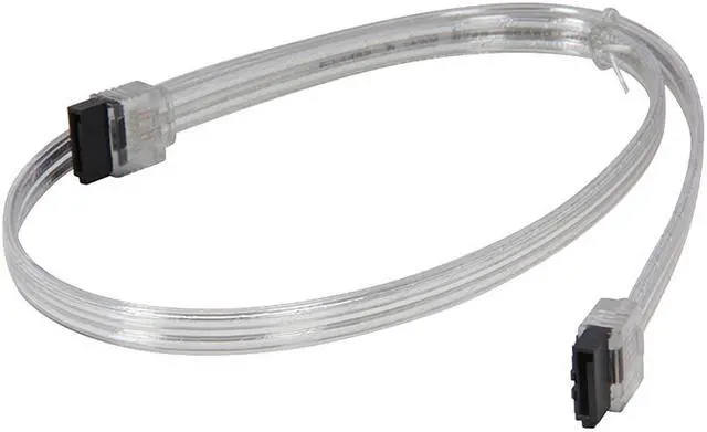 Alt view image 4 of 4 - EnLabs 3PKSATAIII24CL 3 Pack SATA 3.0 6Gbps Straight HDD SDD Data Cable w/ Locking Latch - Clear - 24 inch