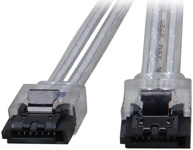 Alt view image 4 of 4 - EnLabs 3PKSATAIII10CL 3 Pack SATA 3.0 6Gbps Straight HDD SDD Data Cable w/ Locking Latch - Clear - 10 inch