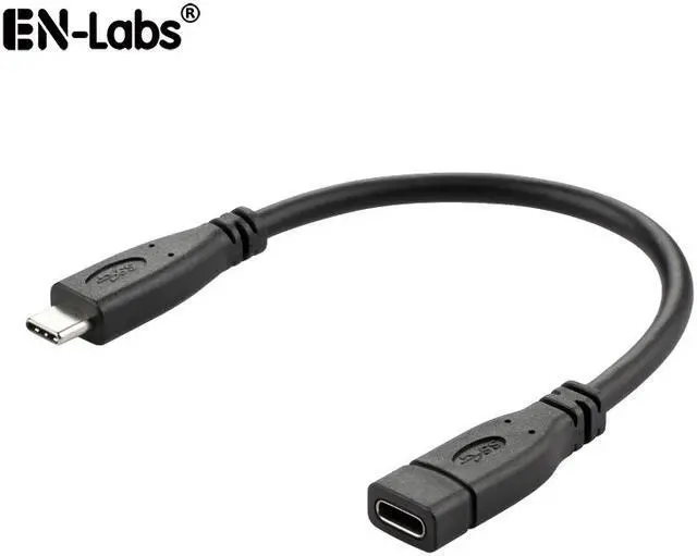 Main image of EnLabs USB10GCMF20CM 8 inches USB-C Type C Male to Female USB 3.1 Gen 2(10Gbps) Port Saver Adapter Cable - Black