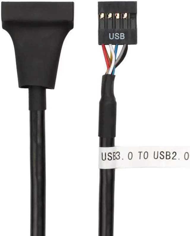 Alt view image 2 of 4 - EnLabs ADUSB20M29F Motherboard USB 2.0 9Pin to USB 3.0 20pin Adapter Coverter Cable - USB 2.0 9pin Female to USB 3.0 20pin Male- Black