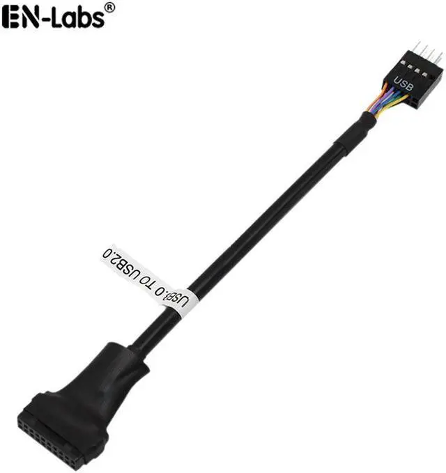 Main image of EnLabs ADUSB9M220F Motherboard USB 3.0 20Pin to USB 2.0 9Pin USB2.0 Adapter Converter Cable - USB 3.0 20pin Female to USB 2.0 9pin Male - Black