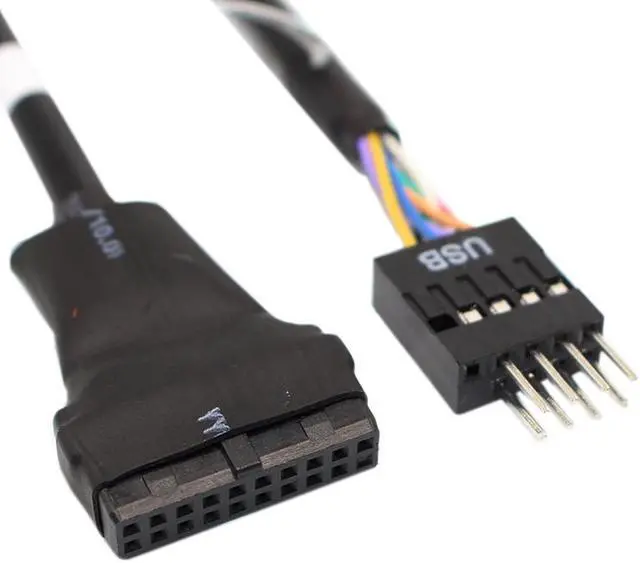 Alt view image 4 of 4 - EnLabs ADUSB9M220F Motherboard USB 3.0 20Pin to USB 2.0 9Pin USB2.0 Adapter Converter Cable - USB 3.0 20pin Female to USB 2.0 9pin Male - Black