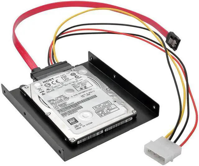 Alt view image 5 of 5 - EnLabs 25TO35MAKIT 2.5" to 3.5" SSD HDD Metal Mounting Bracket Adapter Hard Drive Holder for PC SSD w/ 1.3ft SATA & Power Combo Cable