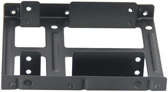 Alt view image 2 of 6 - EnLabs 2X25TO35MAKIT Metal Dual 2.5" to 3.5" Hard Drive Bay Mounting Bracket w/ SATA Data Cable and Power Adatepr Cable- 2 X 2.5" to 3.5" HDD / SSD Mounting Bracket Kit - Black