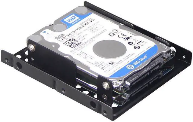 Alt view image 4 of 6 - EnLabs 2X25TO35MAKIT Metal Dual 2.5" to 3.5" Hard Drive Bay Mounting Bracket w/ SATA Data Cable and Power Adatepr Cable- 2 X 2.5" to 3.5" HDD / SSD Mounting Bracket Kit - Black
