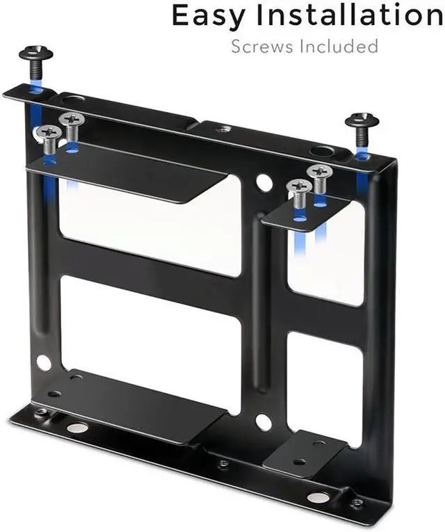 Alt view image 3 of 6 - EnLabs 2X25TO35MAKIT Metal Dual 2.5" to 3.5" Hard Drive Bay Mounting Bracket w/ SATA Data Cable and Power Adatepr Cable- 2 X 2.5" to 3.5" HDD / SSD Mounting Bracket Kit - Black