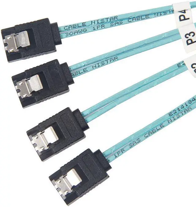 Alt view image 4 of 6 - EnLabs SFF80874SATA1M Internal Mini SAS to 4 x SATA Cable (SFF-8087 to SATA Forward Breakout),Mini SAS Host/Controller to 4 SATA Target/Backplane-3.3ft