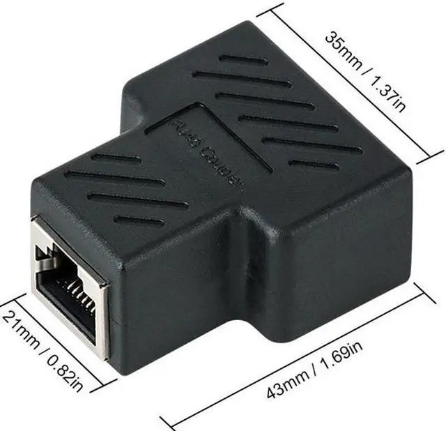 Alt view image 3 of 6 - Enlabs RJ45SPL1X2 RJ45 Splitter Adapter, RJ45 Female 1 to 2 port Female Ethernet Coupler, 8P8C LAN Network Extender Connector for Cat5, Cat5e, Cat6, Cat7