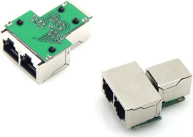 Alt view image 4 of 6 - Enlabs RJ45SPL1X2 RJ45 Splitter Adapter, RJ45 Female 1 to 2 port Female Ethernet Coupler, 8P8C LAN Network Extender Connector for Cat5, Cat5e, Cat6, Cat7