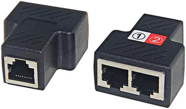 Alt view image 2 of 6 - Enlabs PRRJ45SPL1X2 1Pair(2pcs) RJ45 Splitter Adapter, RJ45 Female 1 to 2 port Female Ethernet Coupler,Supports two devices access  the Internet simultaneously