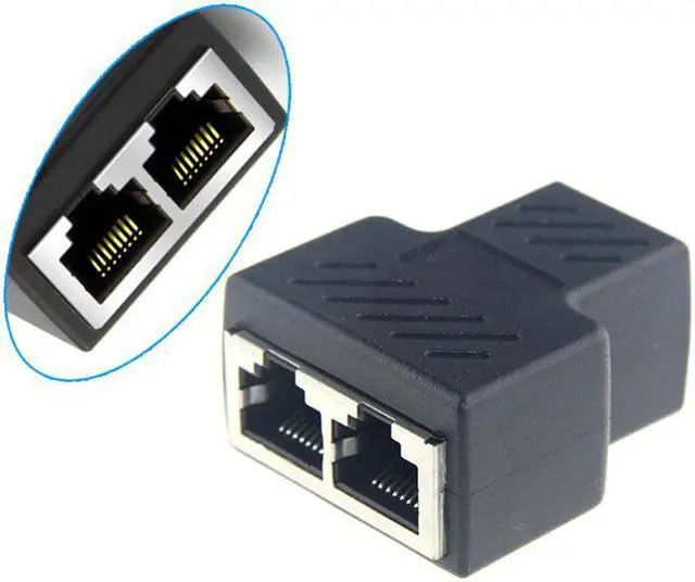 Alt view image 3 of 6 - Enlabs PRRJ45SPL1X2 1Pair(2pcs) RJ45 Splitter Adapter, RJ45 Female 1 to 2 port Female Ethernet Coupler,Supports two devices access  the Internet simultaneously