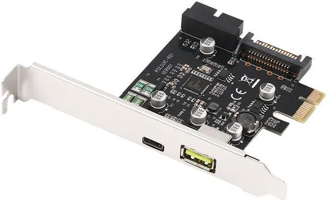 Alt view image 3 of 6 - EnLabs PCIEU3C20SC PCIe Express Card to USB 3.0 Type-C w/ 2.4A Quick Charging and 19Pin USB 3.0 Dual,Port Power by 15pin SATA