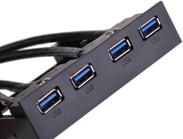 Alt view image 3 of 5 - EnLabs FP35U34P PC Case 3.5 inch front panel 4 Ports USB 3.0 USB Hub ,Dual 60CM 2 x USB 3.0 Type A Female to Motherboard 20pin Splitter Cables -Black Plastic