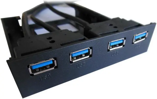 Alt view image 2 of 5 - EnLabs FP35U34P PC Case 3.5 inch front panel 4 Ports USB 3.0 USB Hub ,Dual 60CM 2 x USB 3.0 Type A Female to Motherboard 20pin Splitter Cables -Black Plastic