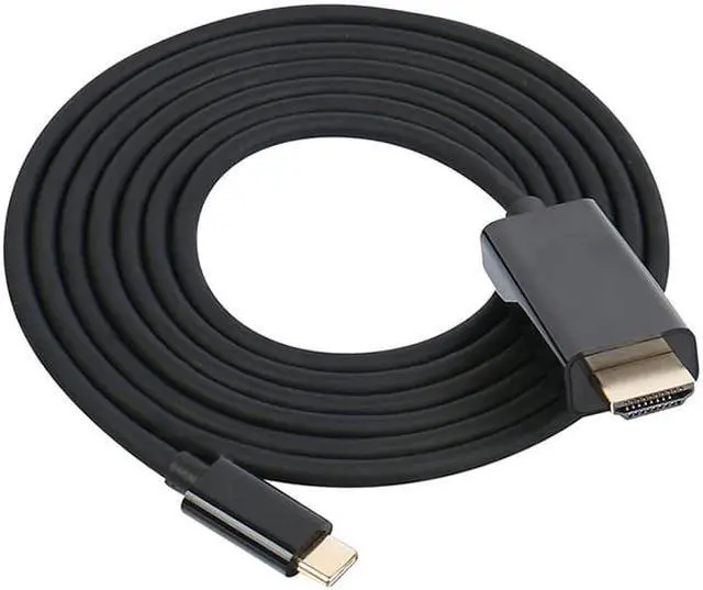Alt view image 2 of 5 - Enlabs USBC2HD6FT USB Type C to HDMI 4K Cable, Thunderbolt 3 compatible, DP Alt Mode, Male to Male, for MacBook/ MacBook Pro/ Chromebook Pixel/ Yoga 910/ XPS 13, 6 feet /Black