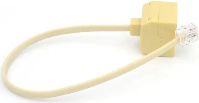 Alt view image 4 of 4 - EnLabs 6P4CSPL1X2 RJ11 Male to Female 6P4C 2 Way Outlet Telephone Jack Line Splitter Adapter Converter Cable - Beige