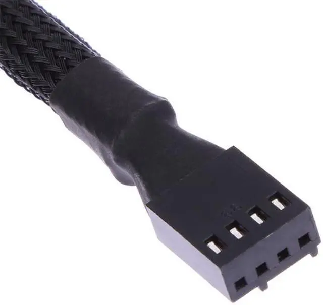 Alt view image 3 of 5 - EnLabs 1X3PWM15CM  6 inch Black Sleeved 4pin PWM 3-Fan Power Y Splitter Cable,PMW 4pin 1 to 3 Converter Cable - 6"