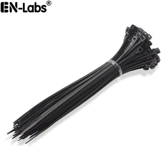 Main image of Enlabs TIEG5X300 Cable Zip Ties,100 Pieces Heavy Duty 12 Inch Ultra Strong Plastic Self-Locking Wire Ties with 50LBS Tensile Strength Nylon Tie Wraps -Black