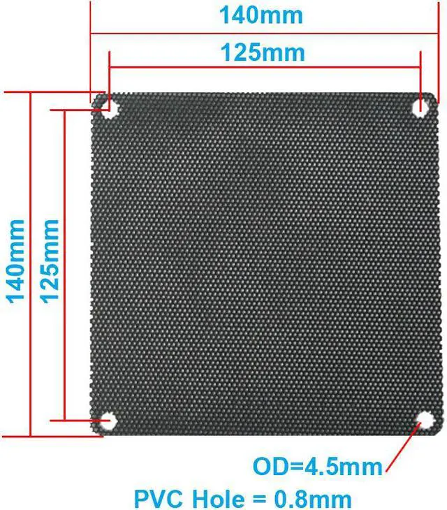 Alt view image 3 of 5 - Enlabs PVCFL14CM10PK 140 mm Black PVC Mesh Dust Filter PC Cooler Fan Filter Dustproof Computer Case Cover,10 Pack