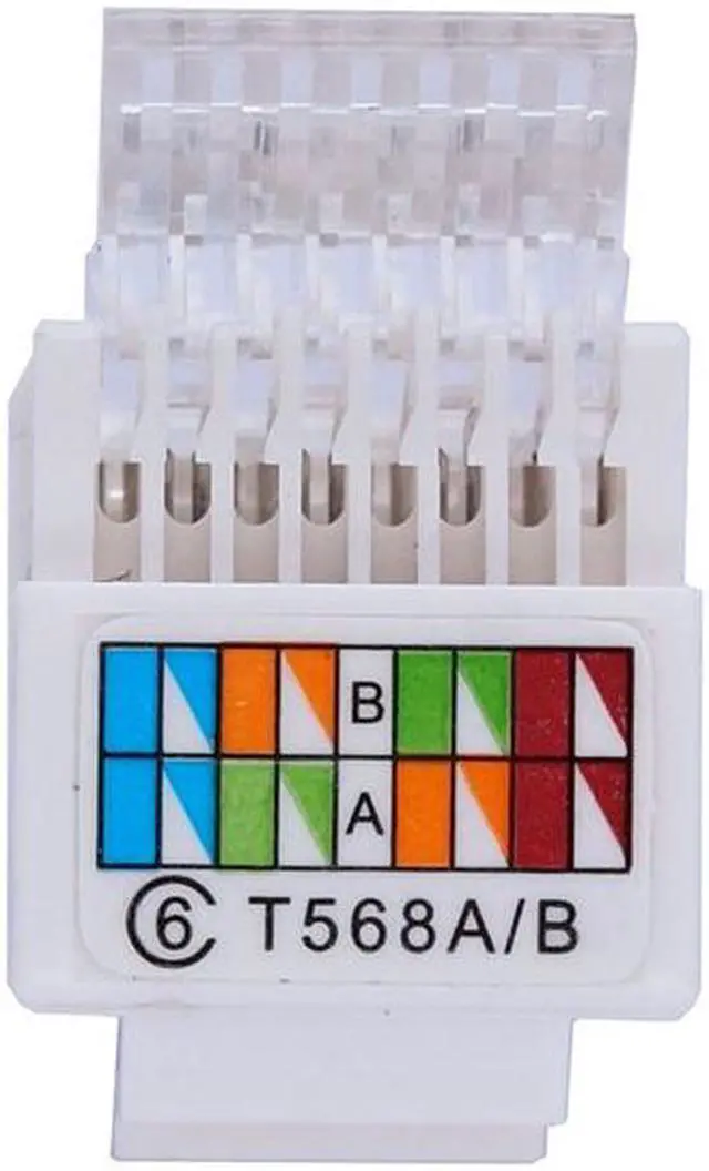 Alt view image 3 of 4 - Enlabs IDC RJ45 Cat6 UTP Tool-less Keystone Module Female Jack Connector Adapter w/ Color Coded for Wall Plate ,Twisted Pair RJ-45 Internet Network Ethernet Lan Cable