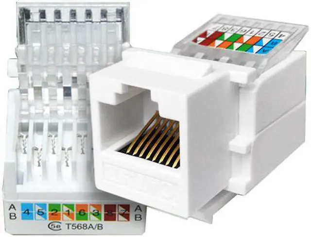 Alt view image 3 of 6 - EnLabs 5-PACK CAT5E UTP Tool Less Keystone Jack,  RJ45 Self-Locking Cat. 5e Keystone Module Adapter No Punch-Down Tool Required Couplers For Wall Plate