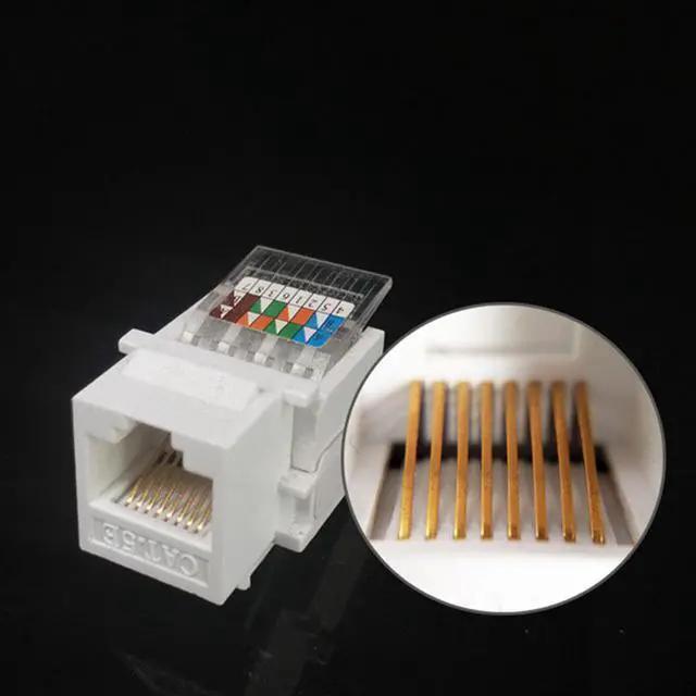 Alt view image 5 of 6 - EnLabs 5-PACK CAT5E UTP Tool Less Keystone Jack,  RJ45 Self-Locking Cat. 5e Keystone Module Adapter No Punch-Down Tool Required Couplers For Wall Plate