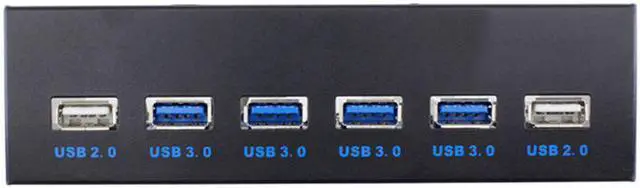 Alt view image 3 of 5 - 4 Ports USB 3.0+ 2 Ports USB 3.0 5.25" Internal CD-ROM Bay Front Panel 6 Ports USB Hub,Motherboard USB 20 pin to 4 x USB 3.0 & 2 x USB 2.0 Spliter Adapter Cable w/ 5.25 inch Metal Bracket