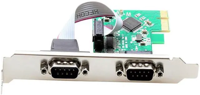 Alt view image 2 of 4 - En-Labs PCIE22XDB9V2 2 Port RS-232 RS232 DB9 Serial COM to PCI-E PCI Express Card Controller Adapter Converter w/ Full Profile Bracket